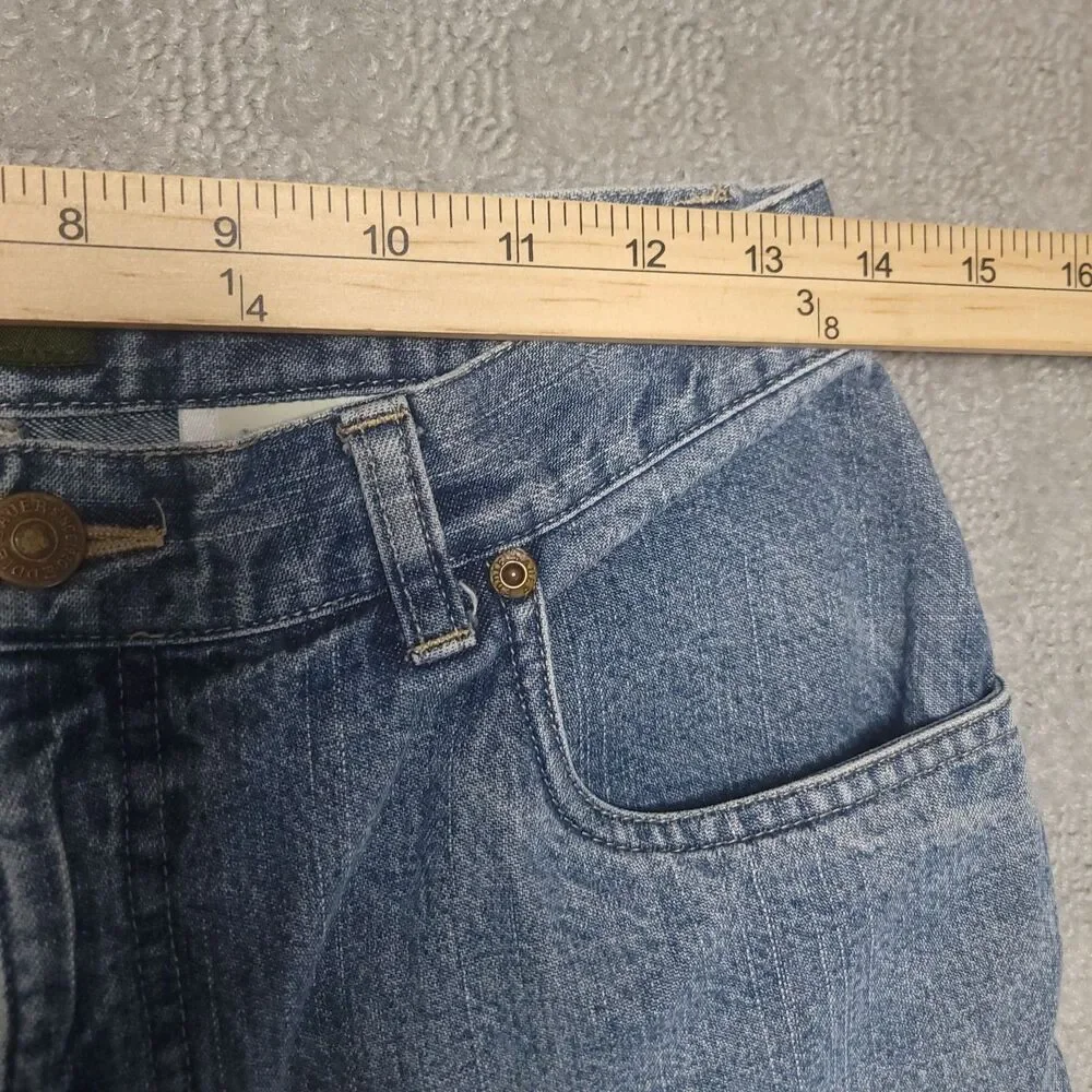 Vintage Eddie Bauer Capri Jeans Womens 8 Petite Blue Denim Cotton Cropped Pants